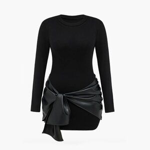 Faux Leather Mini Dress